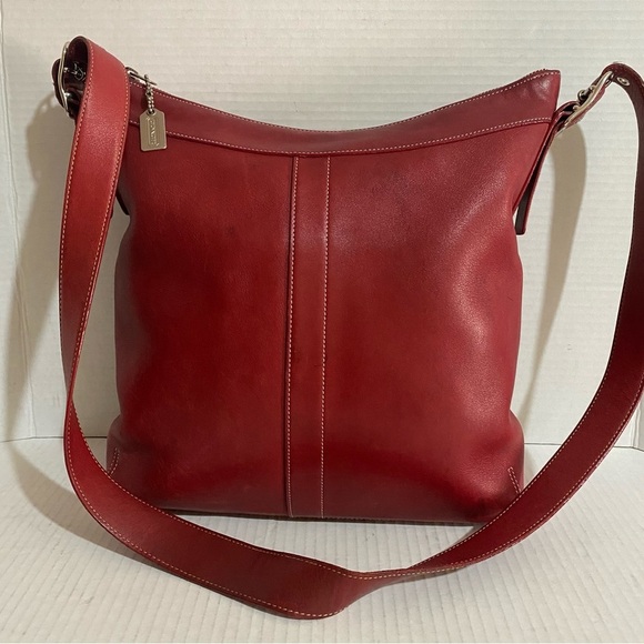Coach Handbags - Coach vintage red leather crossbody handbag